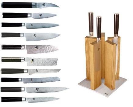 Bloc de 10 couteaux japonais Kai Shun Classic Damas + Bloc aimanté Kai 10 couteaux