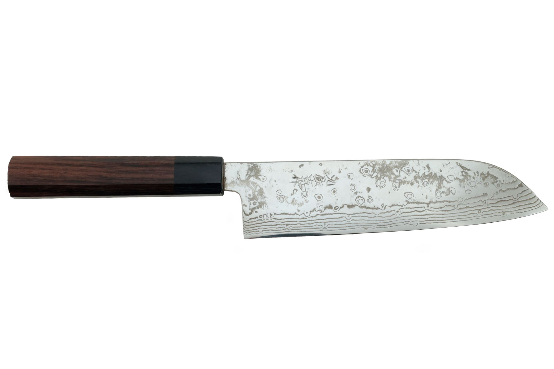 Couteau japonais artisanal de Yoshida Hamono - Couteau Santoku 18 cm - ZDP189 - Damas