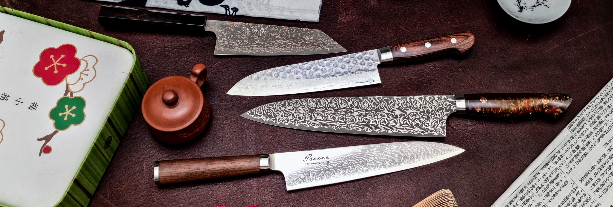 Couteaux japonais à lame Damas