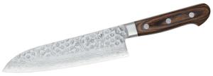 COUTEAU JAPONAIS ARTISANAL MUSAKICHI SANTOKU 185 MM - VG10 DAMAS