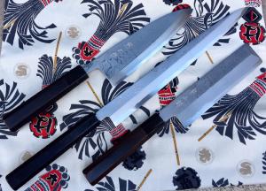 SET DE 3 COUTEAUX JAPONAIS ARTISANAUX DE ARIMOTO YUKAZU