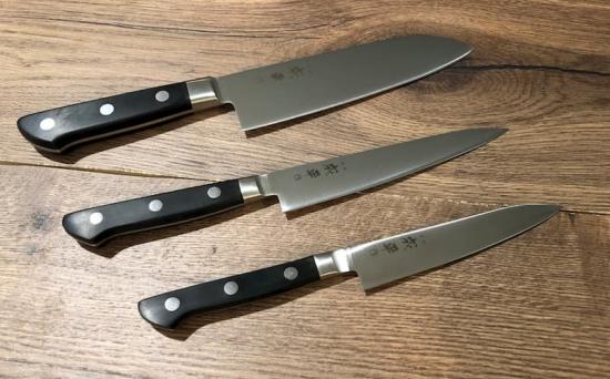 Set de 3 couteaux japonais Jaku Forgé forme japonaise