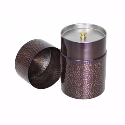 BOITE A THÉ JAPONAISE EN CUIVRE VIOLETTE
