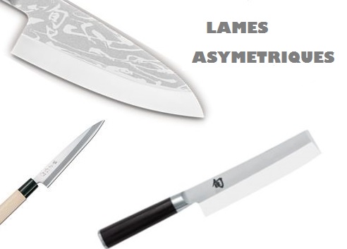 Lames asymétriques de couteaux de cuisine japonais