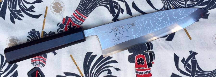 Couteau japonais artisanal Arimoto Yukazu - couteau deba 18,5 cm